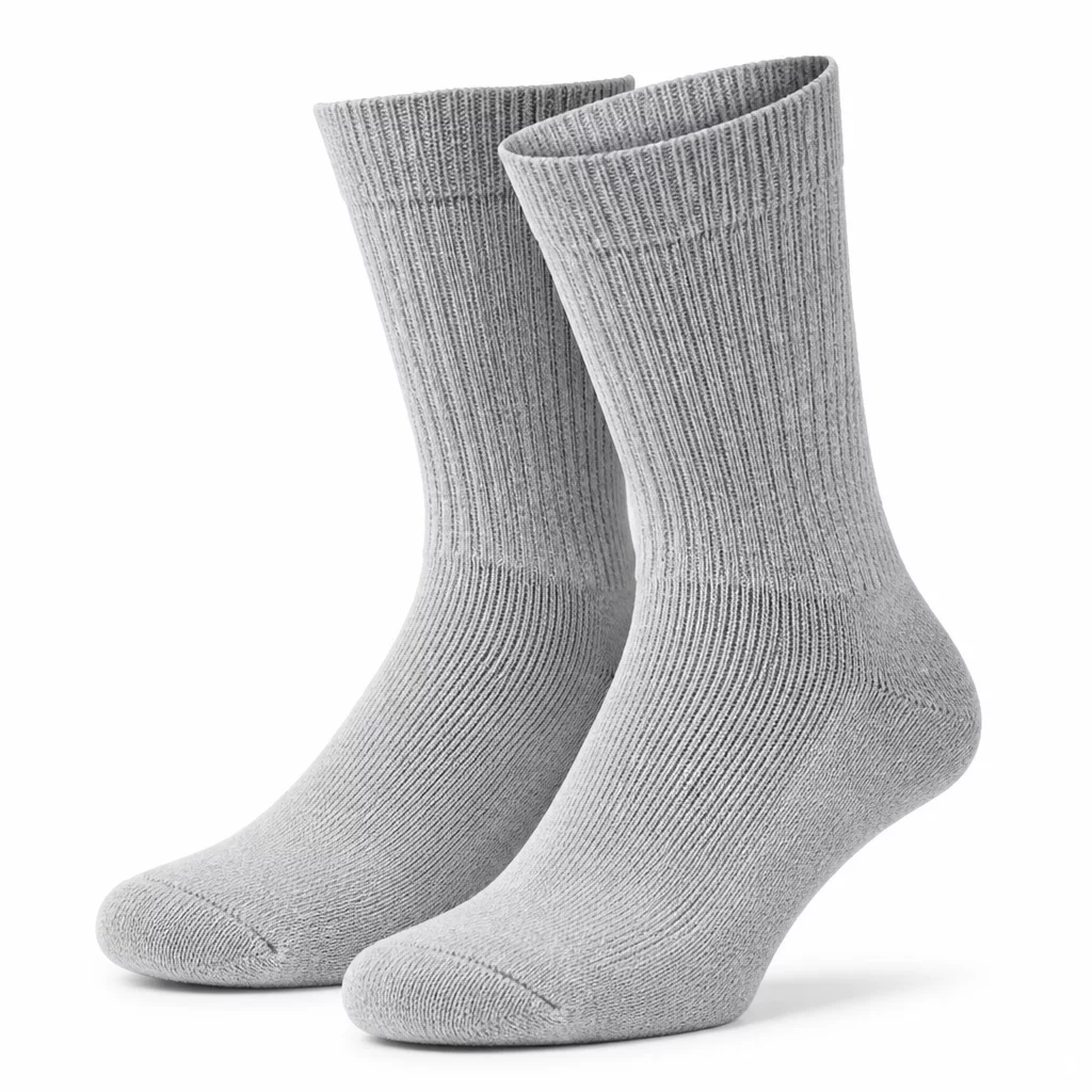 Ash Grey Thermal Socks - Brushed fleece lining warm socks