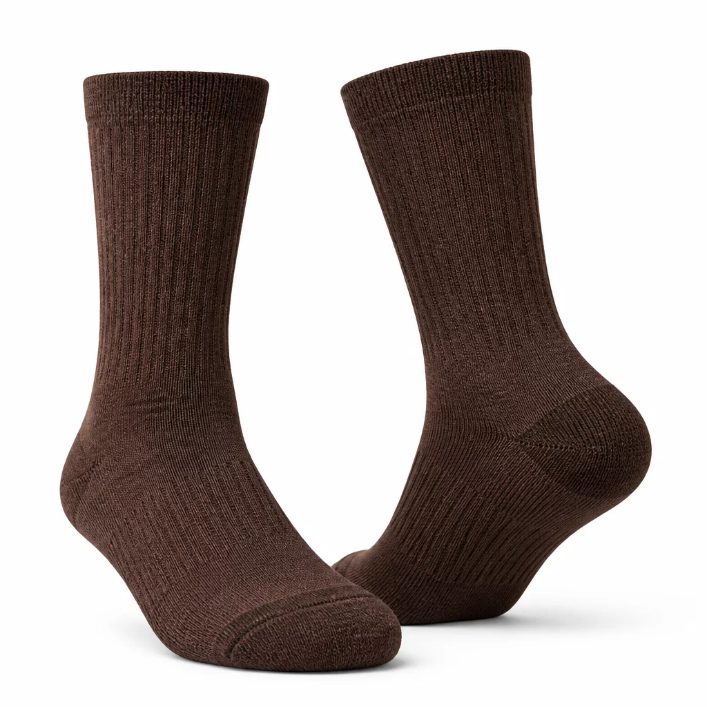 Chocolate Brown Work Socks - Reinforced toe and heel work boot socks