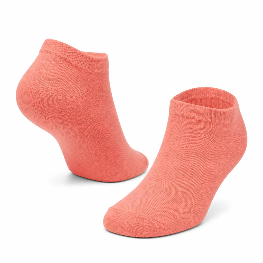 Coral Pink Ankle Cut Socks - Low rise sneaker socks