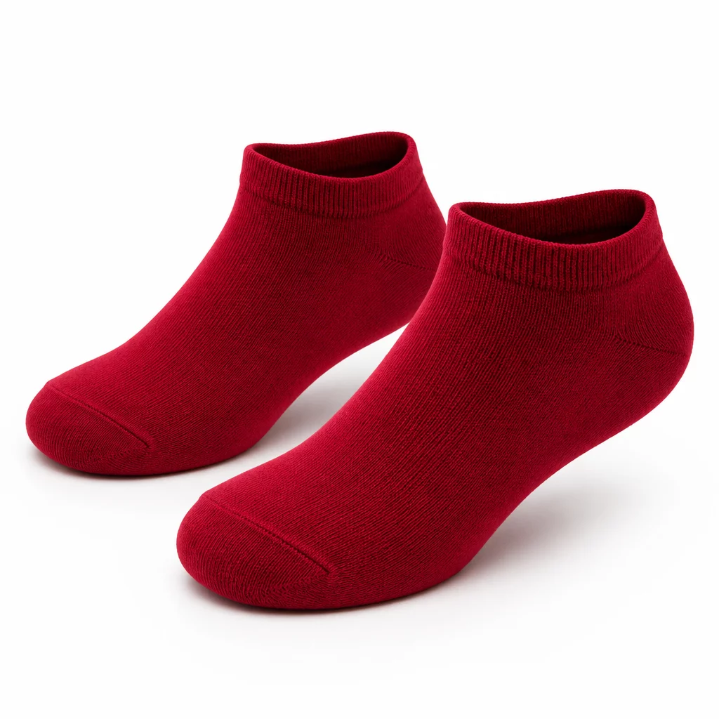 Crimson Red Ankle Socks - Breathable low cut socks