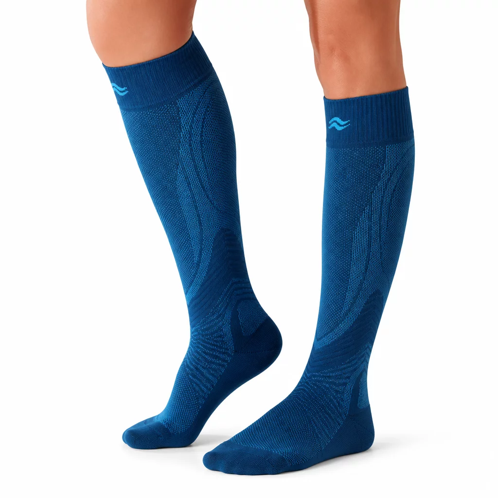 Ocean Blue Compression Socks - Graduated recovery and flight socks