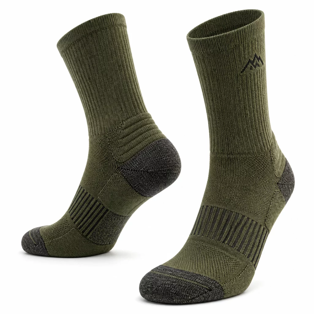 Olive Green Hiking Socks - Heavy duty trail cushioning socks