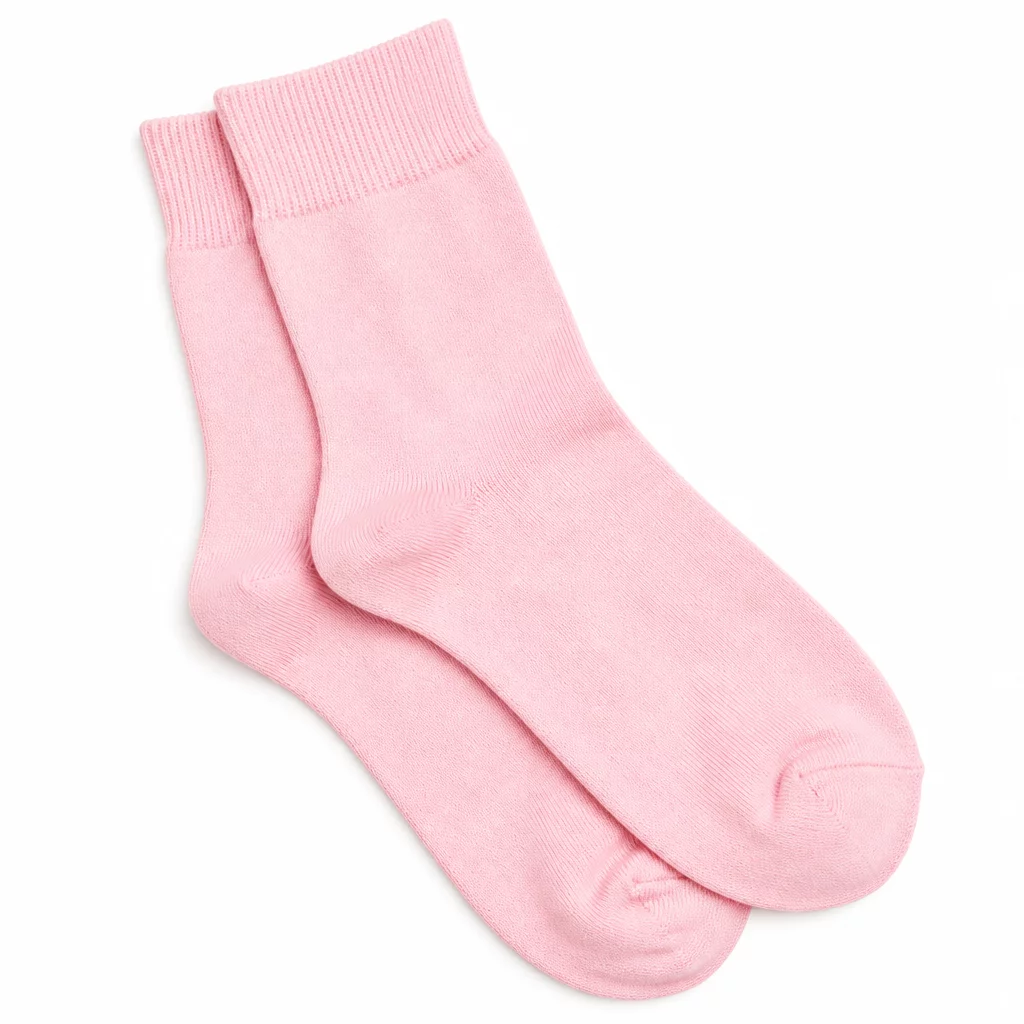 Pastel Pink Cotton Socks - Breathable everyday casual socks