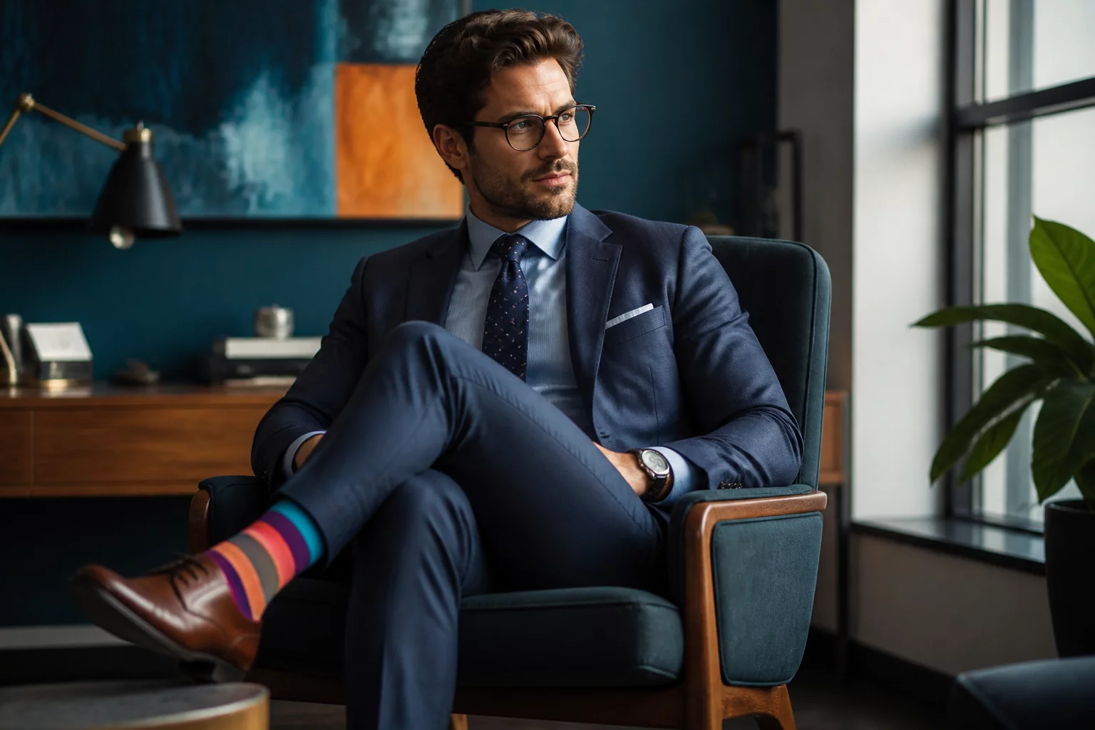 Styling Colorful Socks with Suits