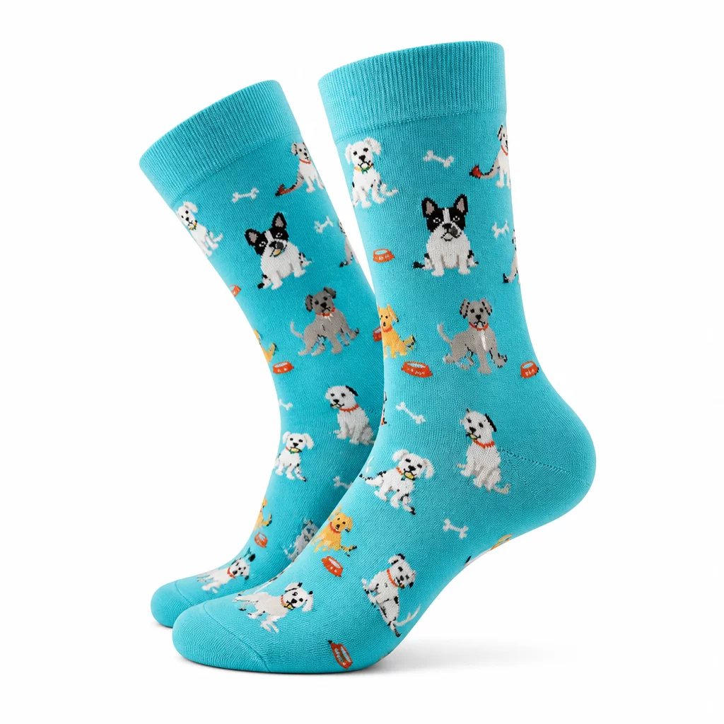 Turquoise Blue Fun Socks - Playful novelty socks